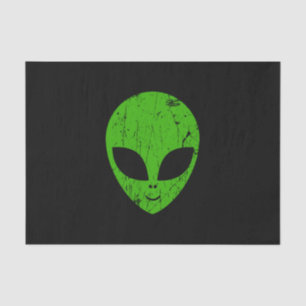 Papel De Seda alien green head ufo science fiction extraterrestr