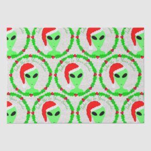Papel De Seda Alienígenas Papais noeis Holly Wreath Bobo Fun LG