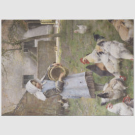 Papel De Seda Alimentando os frangos (por Walter Frederick Osbor