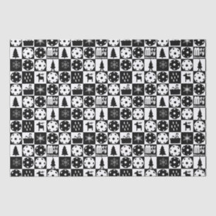 Papel De Seda Almôndegas Feliz Natal 🎄 preto e branco