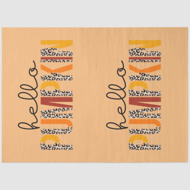 Papel De Seda Alô Cor de Personalização de outono de Abóbora (Frente )