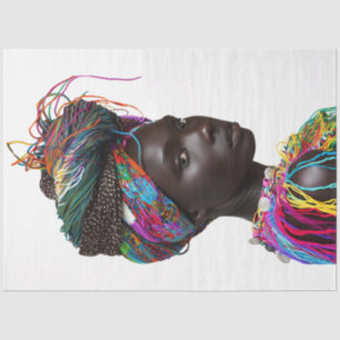 Papel De Seda Alocução Bela de Mulher Tribal Africana
