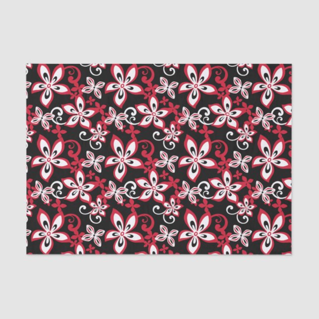 PAPEL DE SEDA ALOHA HAWAII (PRETO/VERMELHO) (Frente )