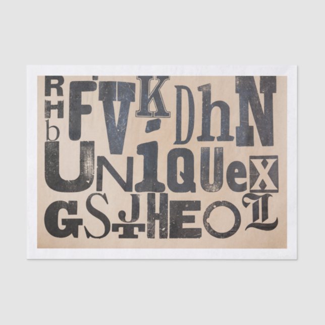 Papel De Seda Alphabet Letters "Único" (Frente )