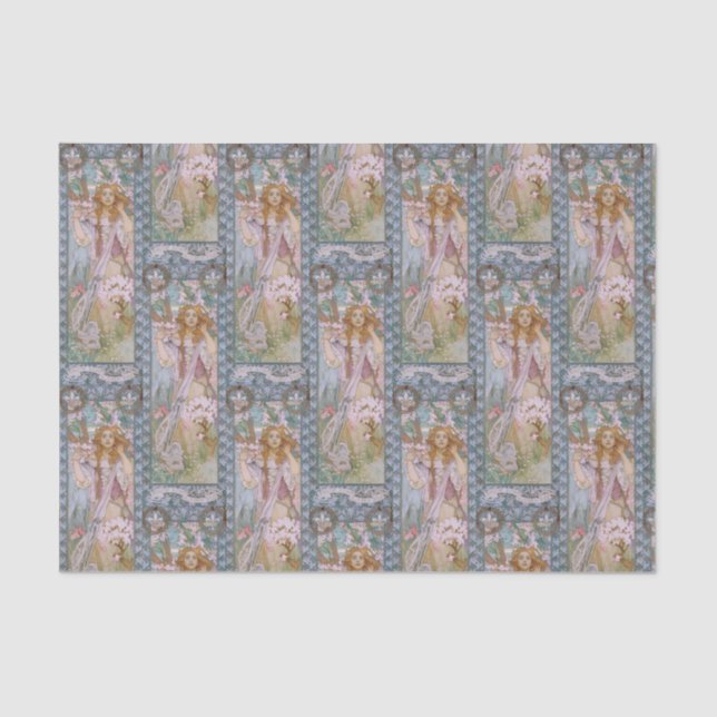 Papel De Seda Alphonse Maria Mucha – Jugendstil Art nouveau DIY (Frente )