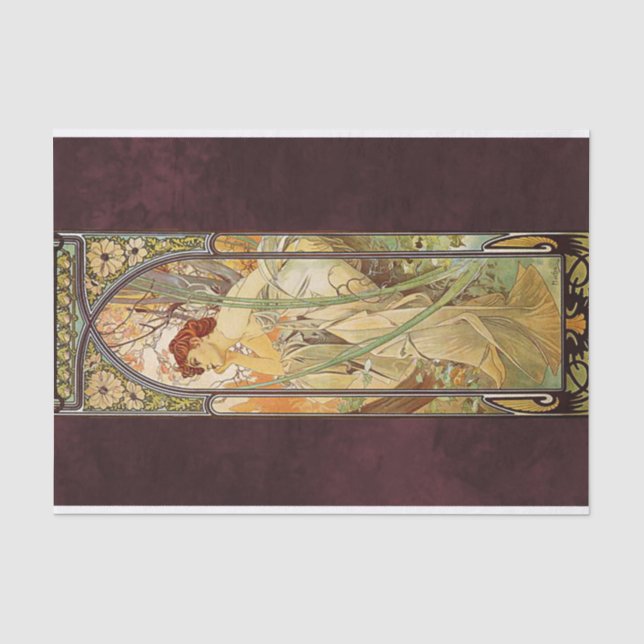 Papel De Seda Alphonse Mucha, Contemplação da Noite (Frente )