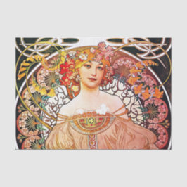 Papel De Seda Alphonse Mucha DaydredreFloral Vintage Art Nouveau