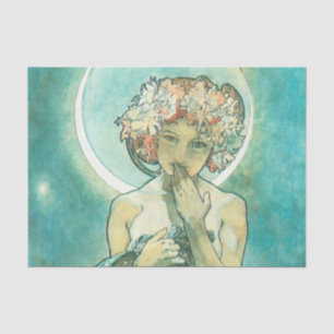 Papel De Seda Alphonse Mucha Moonlight Clair De Lune Art Nouveau