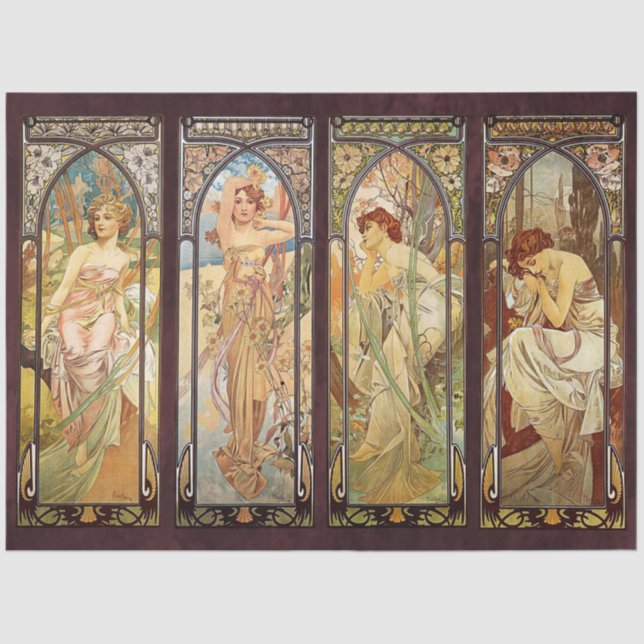 Papel De Seda Alphonse Mucha, O Momento do Dia (Frente )