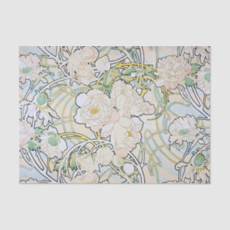 Papel De Seda Alphonse Mucha Peonies