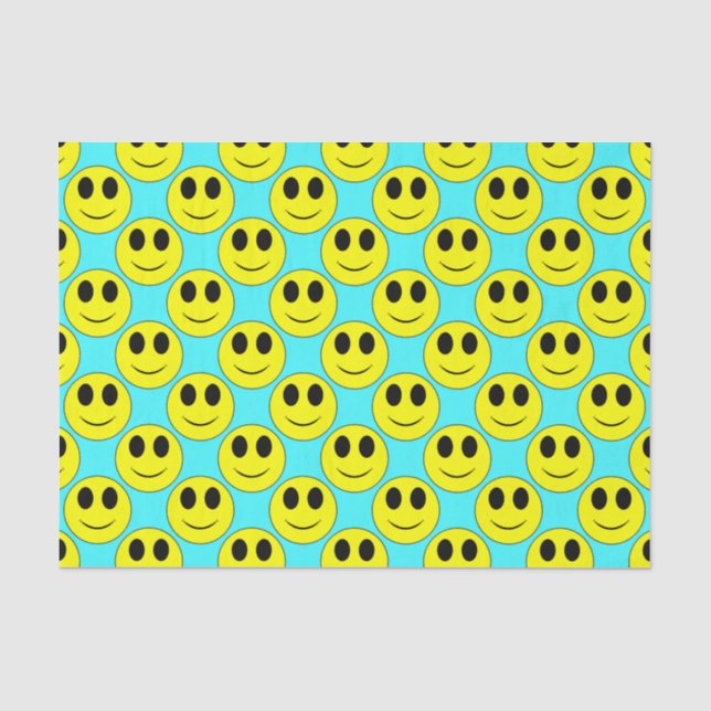 Papel De Seda Amante do rosto feliz amarelo (Frente )