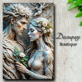 Papel De Seda Amantes da Floresta Silvestre Abraço Decoupage