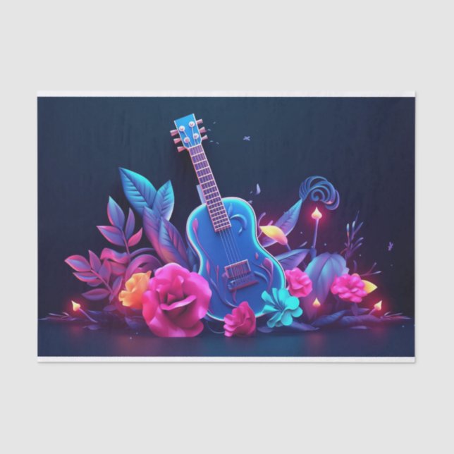 Papel De Seda Amantes da música legal Decoupage (Frente )