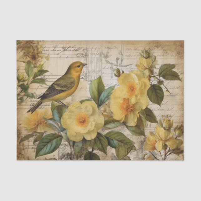 Papel De Seda Amarelo Canário (Frente )