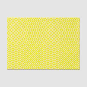 Papel De Seda Amarelo com círculos brancos