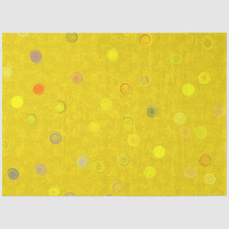 Papel de Seda Amarelo com Espirais de Bolinhas Tor