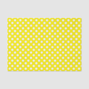 Papel De Seda Amarelo e Bolinhas Brancas