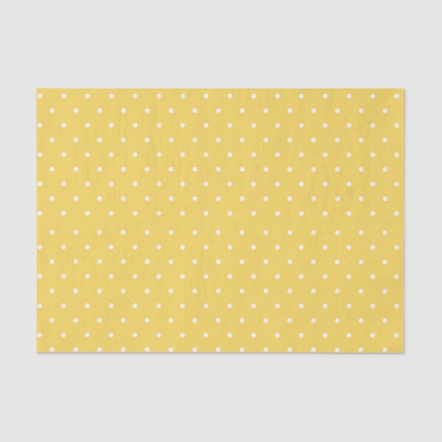 Papel de Seda Amarelo e Branco com Bolinhas (Frente )