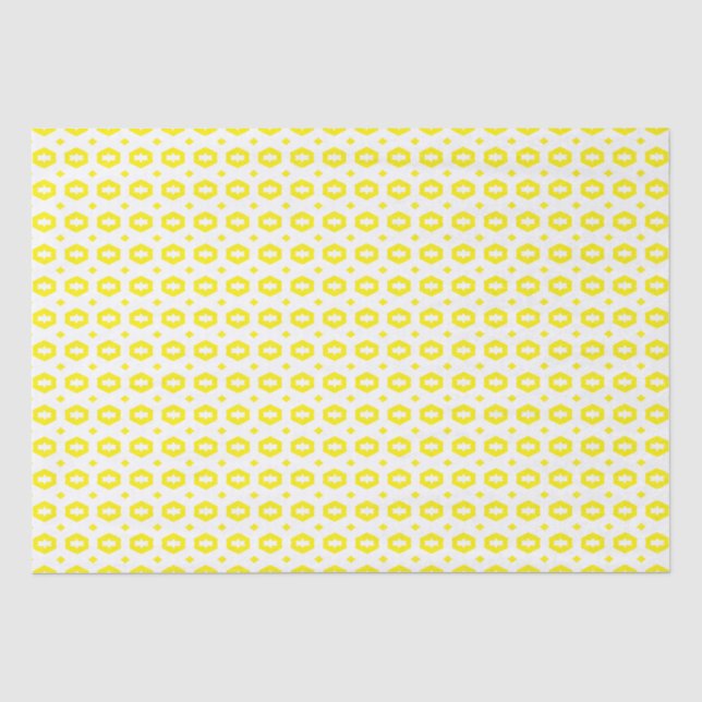 Papel De Seda Amarelo e Branco: Geometriana (Frente )