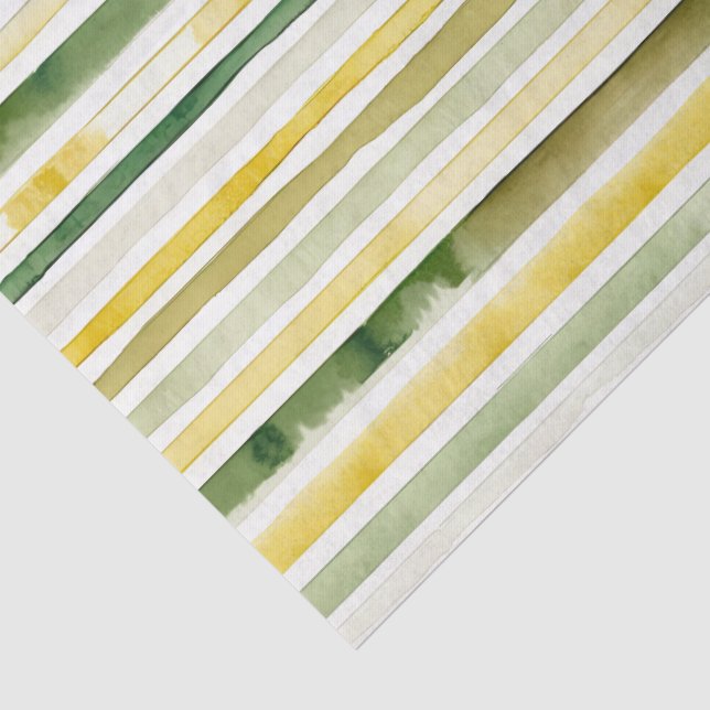 Papel De Seda Amarelo Ensolarado & Listra Verde (Detalhes)