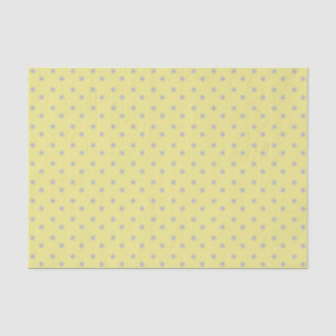 Papel De Seda Amarelo pálido com Bolinhas de Cinza