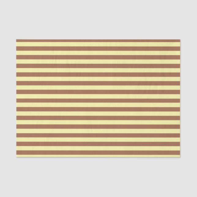 Papel De Seda Amarelo pálido e faixas castanhas (Frente )