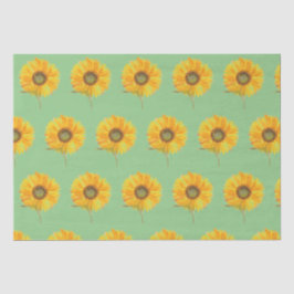 Papel De Seda Amarelo sunfloral aquarela Verão Russo T