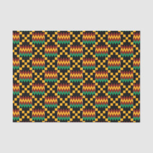 Papel De Seda Amarelo, Verde, Vermelho, Kwanzaa Kente Cloth Pret