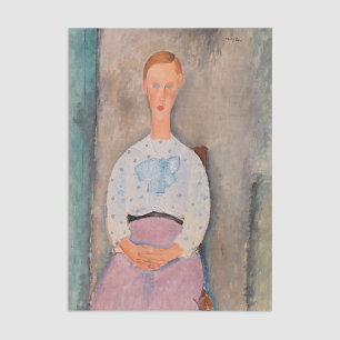 Papel De Seda Amedeo Modigliani - Garota com uma blusa Polka-Dot