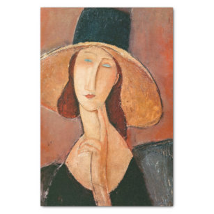 Papel De Seda Amedeo Modigliani - Jeanne Hebuterne em Grande Cha