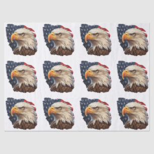 Papel De Seda American Flag Bald Eagle