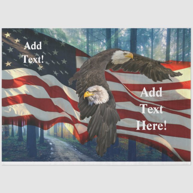 Papel De Seda American Flag Bald Eagle (Frente )