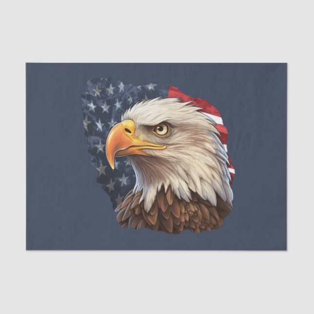 Papel De Seda American Flag Bald Eagle (Frente )