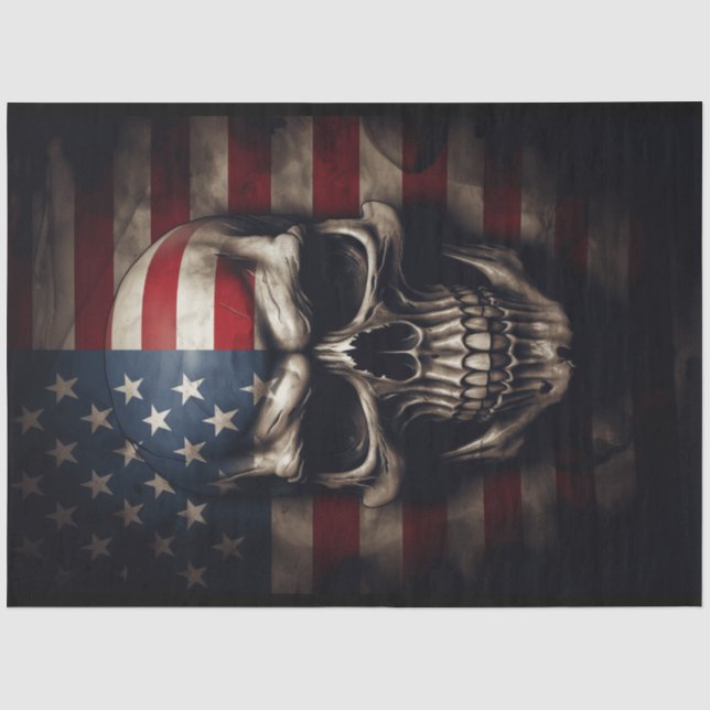 Papel De Seda American Flag Skull (Frente )