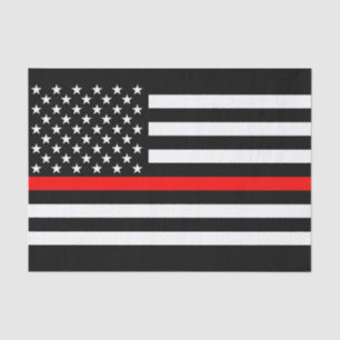 Papel De Seda American Flag Thin Red Line Memorial Symbol on