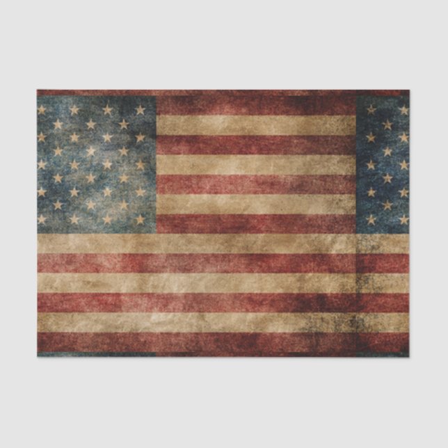 Papel De Seda americana rústica, bandeira dos EUA, grunge, (Frente )