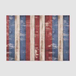Papel De Seda Americana Vermelho Branco Azul Patriótico Madeira 