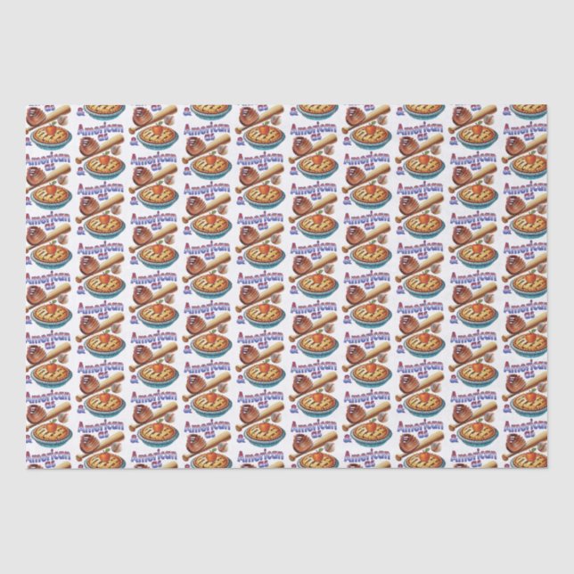 Papel De Seda Americano divertido como Beball e Apple Pie (Frente )