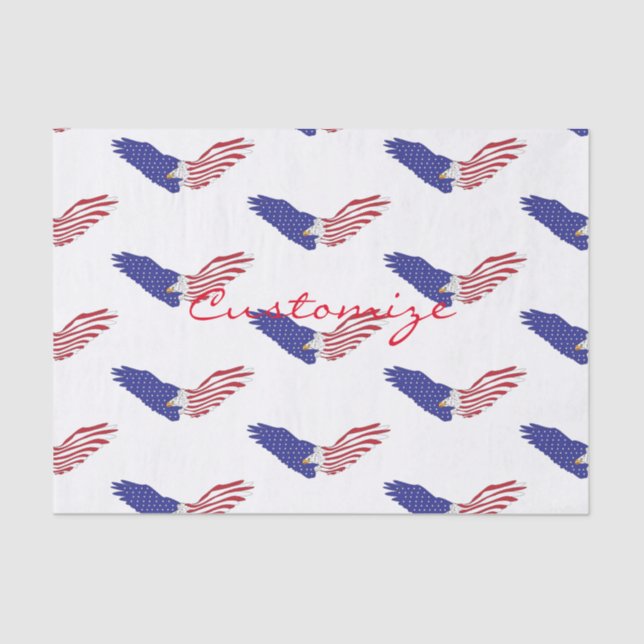 Papel De Seda Americano Eagle Thunder_Cove patriótico 4o julho (Frente )