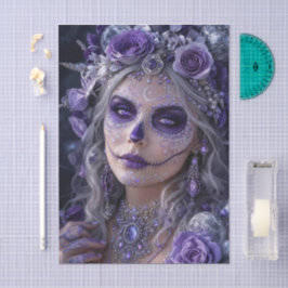 Papel De Seda Amethyst Moon Calavera – Purple Day of the Dead