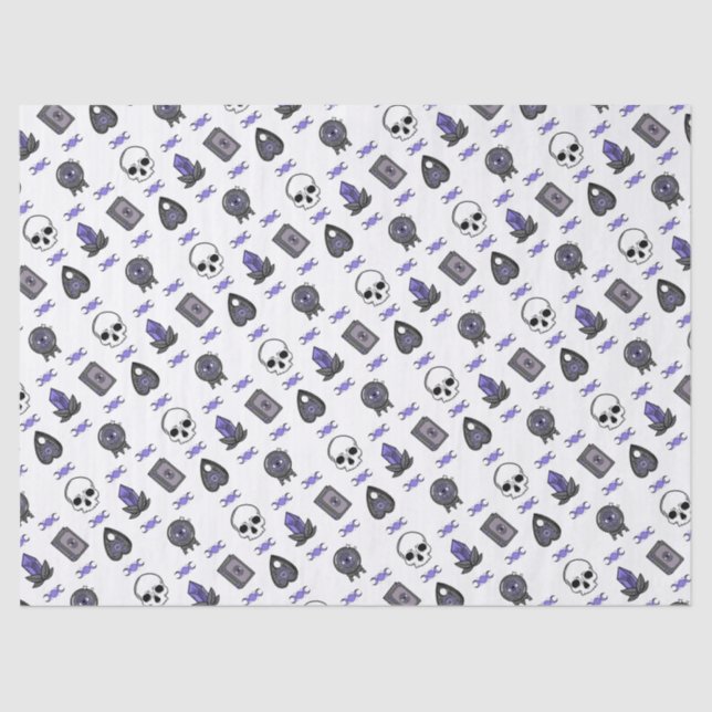 Papel De Seda Ametist Witch Gothic Triple Moon Patterno (Frente )