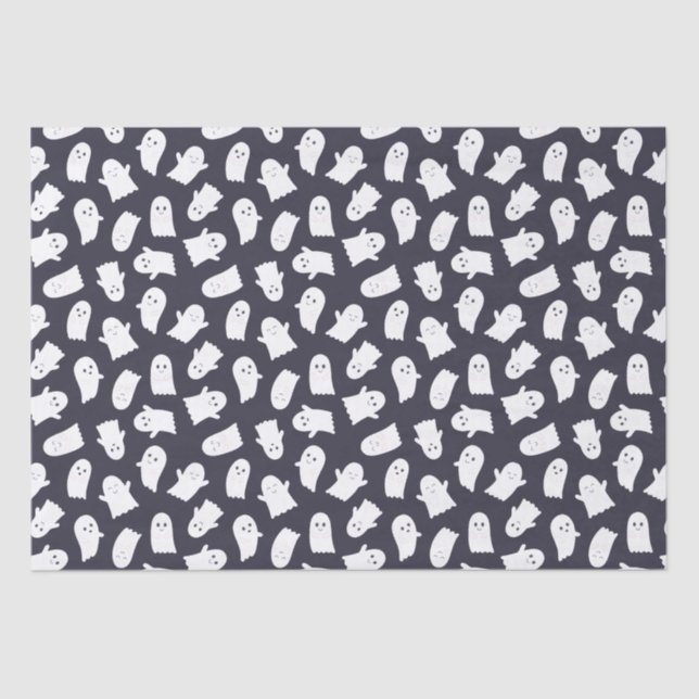 Papel De Seda Amigo Fantasmas Padrão de Halloween (Frente )