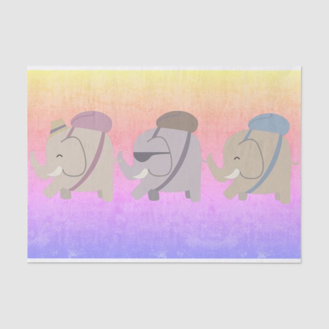 Papel De Seda amigos elefantes (Frente )