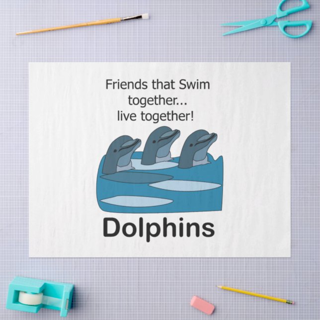 Papel De Seda Amizade dos Golfinhos  (Arte )