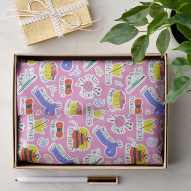 Papel De Seda Amor ao Tricô e Crochê (Presente)