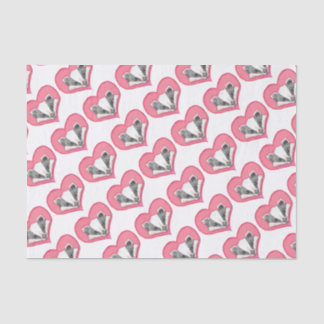 Papel De Seda Amor bonito do rosa do coração do animal selvagem