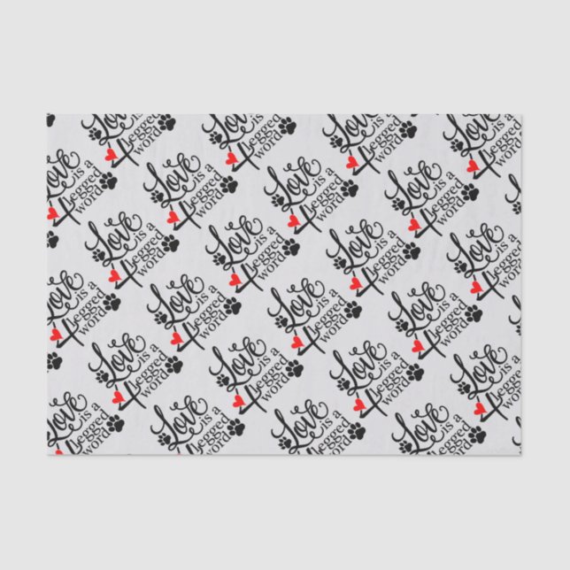 Papel De Seda Amor com 4 pés (Frente )