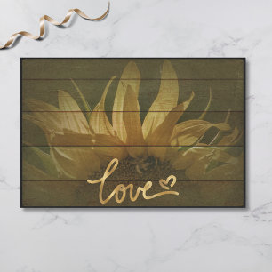 Papel De Seda Amor de Girassol Coração