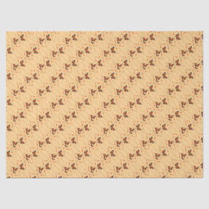 Papel De Seda Amor e borboletas em laranja