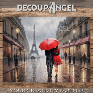Papel De Seda Amor em Paris - Decoupage -